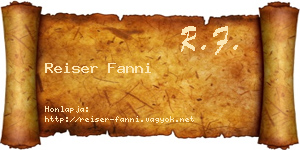 Reiser Fanni névjegykártya
