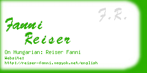 fanni reiser business card